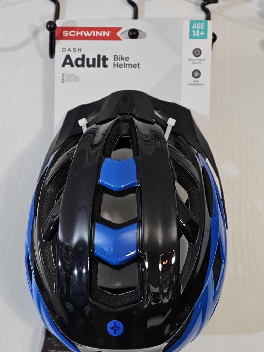 Schwinn Dash Adult Bike Helmet Black & Blue Lightweight Hardshell Cycling Helmet